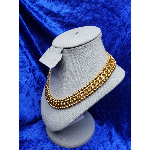 vintage anne klein classic gold tone lion head tag collar necklace - Picture 3 of 5